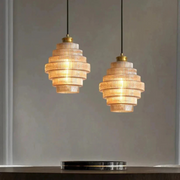 Design Hängelampe Glas Messing Retro Modern für Wohnzimmer Esszimmer