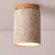 Travertin Deckenlampe SteinLuma mit LED Warmlicht Modernes Design