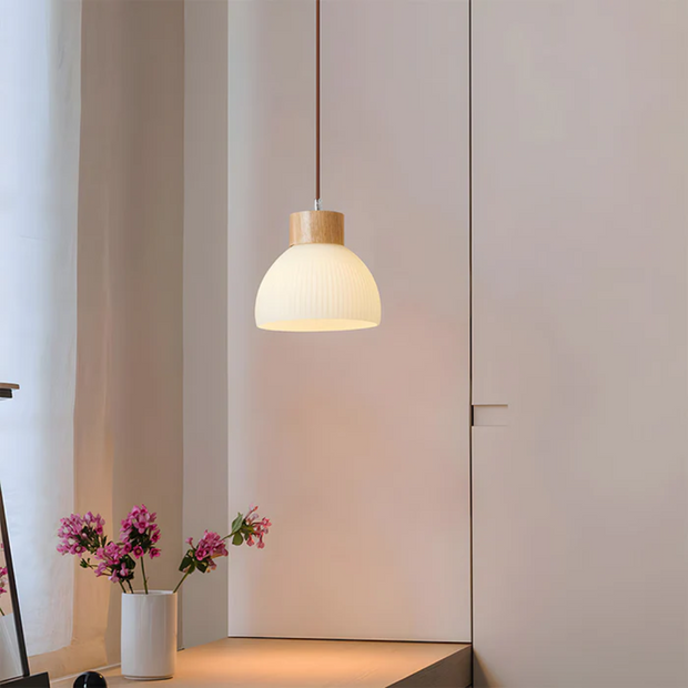 Pendelleuchte Glas Holz modern für Esstisch Wohnzimmer Schlafzimmer kaufen