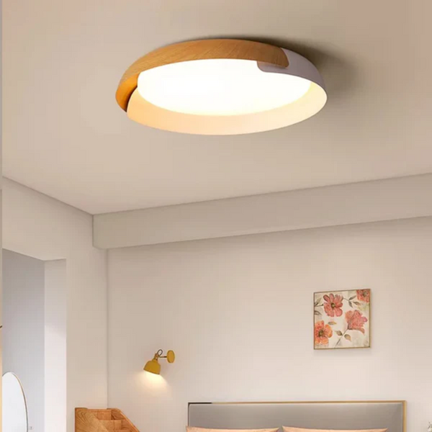 Deckenlampe Holzoptik Schlafzimmer LED warmweiß energieeffizient