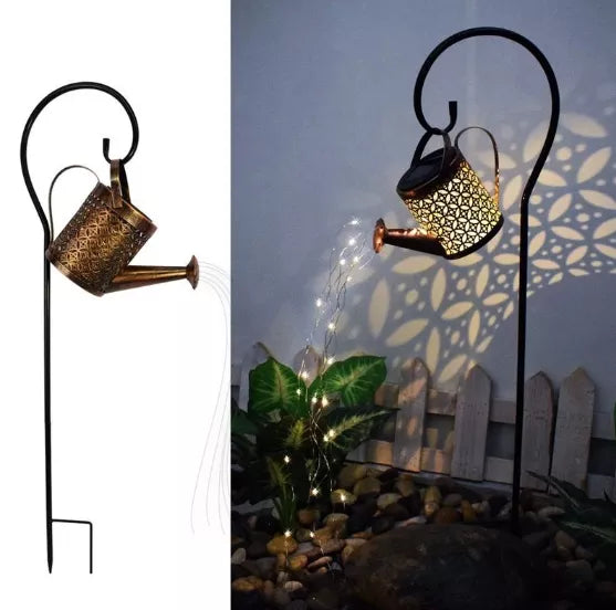 Solar Gartenlampe Gießkanne LED Beleuchtung für außen wetterfest romantisch Deko