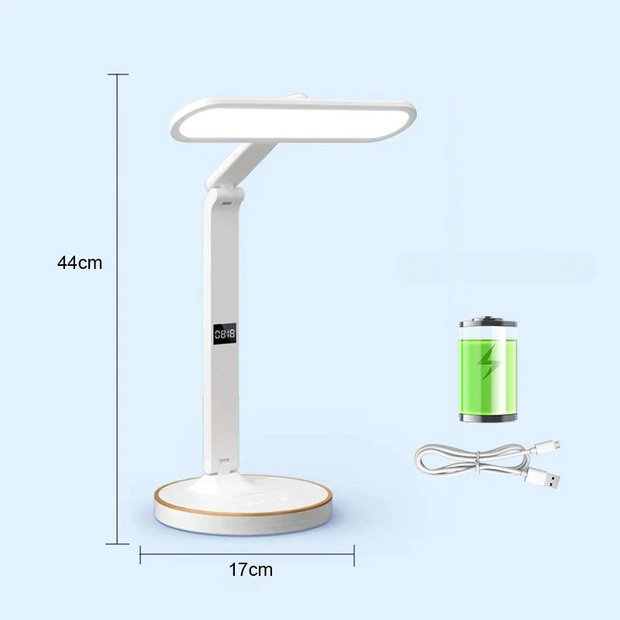 LED Tischlampe mit Uhr Modernes Design Energiesparend und Touch Steuerung