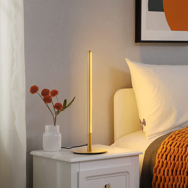 Goldene LED Tischlampe modern dimmbar für Wohnzimmer Schlafzimmer Büro