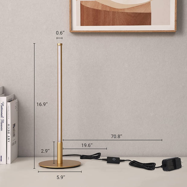 Goldene LED Tischlampe modern dimmbar für Wohnzimmer Schlafzimmer Büro
