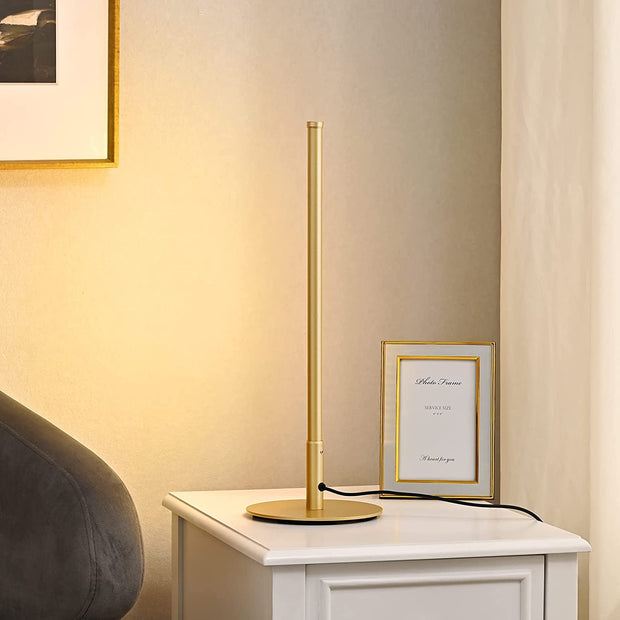 Goldene LED Tischlampe modern dimmbar für Wohnzimmer Schlafzimmer Büro