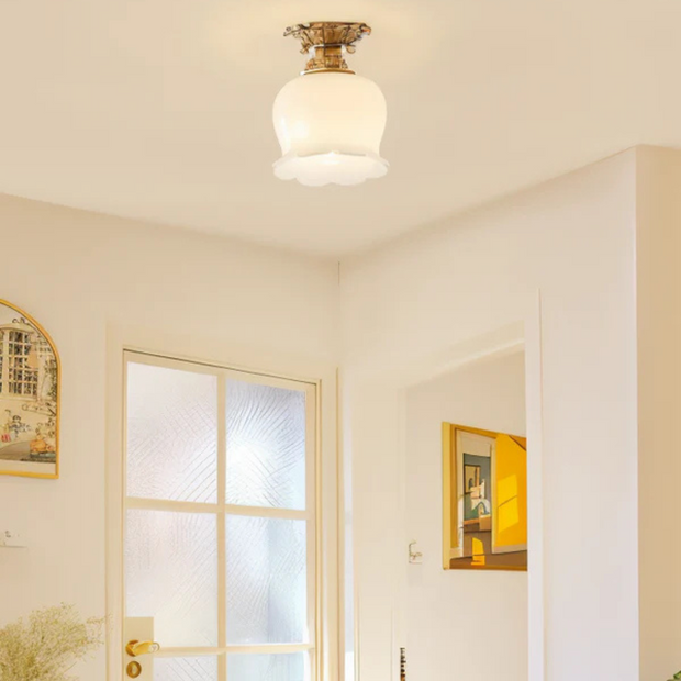Vintage Deckenleuchte LED warmweiß Blütendesign für Wohnzimmer