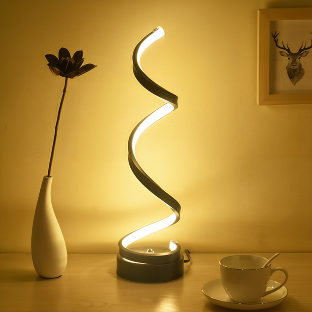 LichtSpirale LED Tischlampe dimmbar modern energiesparend für Wohnzimmer und Büro