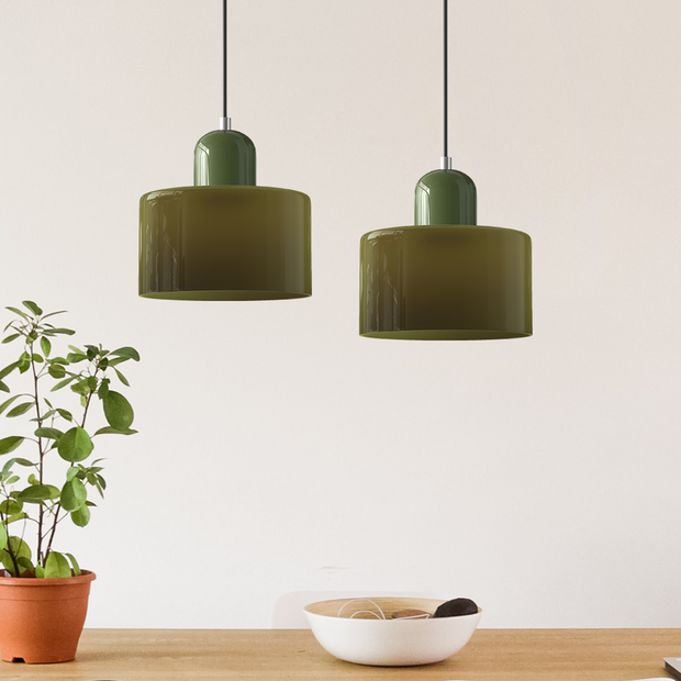 Glas-Pendelleuchte - LED, Glas/Metall, Max 12W, Druckknopfschalter, E27, CE/UL zertifiziert, moderne Eleganz Deckenlampen
