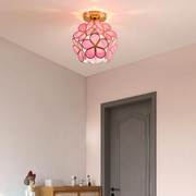 BlütenGlanz Deckenleuchte Glas Blume LED Deckenlampe Wohnzimmer Schlafzimmer Modern