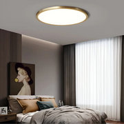 Minimalistische LED Deckenleuchte modern Gold warmes Licht Wohnzimmer