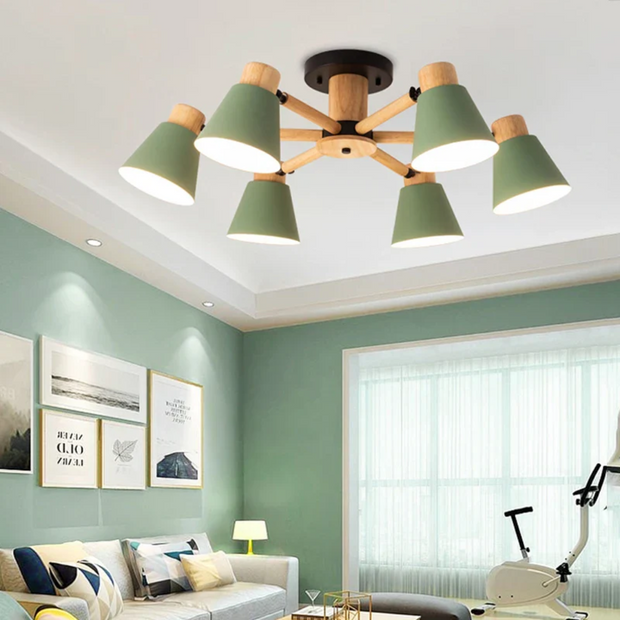 LED Deckenlampe Holz Design für Wohnzimmer und Schlafzimmer