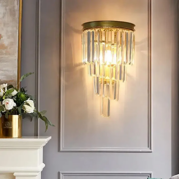 Kristall Wandlampe LED innen warmweiß modern gold Design