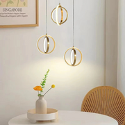 Goldene LED Hängelampe modern Designleuchte für Wohnzimmer und Esszimmer