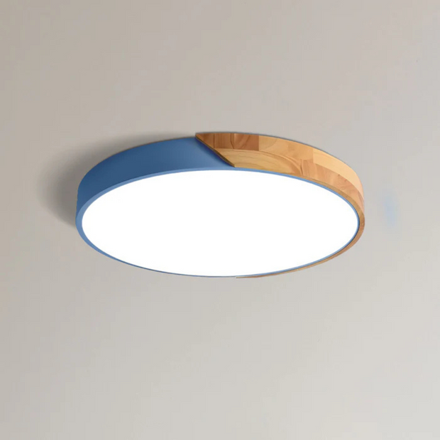 Skandinavische LED Deckenleuchte aus Holz für Wohnzimmer Schlafzimmer Flur