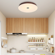 Moderne Deckenleuchte Holzoptik LED flach warmes Licht Wohnzimmer Schlafzimmer