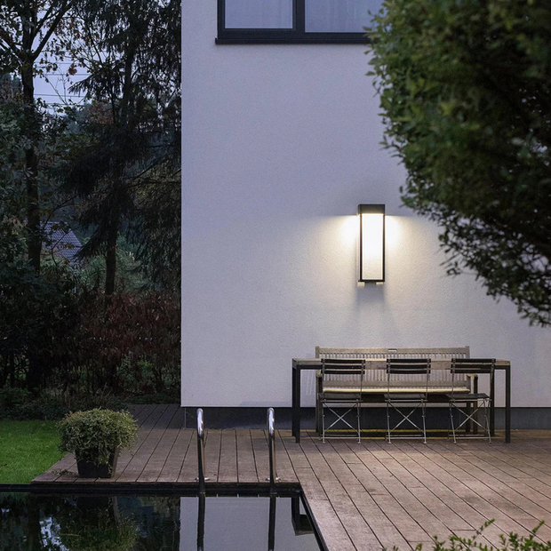 Solar Außenlampe LED schwarz modern wasserdicht für Garten und Terrasse