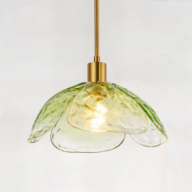 Hängelampe Esszimmer bunt Blumen Glas Design Wohnzimmerlampe LED geeignet