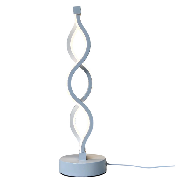 LichtAlva dimmbare LED Tischlampe aus Aluminium mit USB und modernem Design