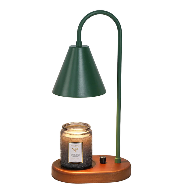 Elektrische Duftlampe aus Holz mit Dimmfunktion für Wachs und Kerzen