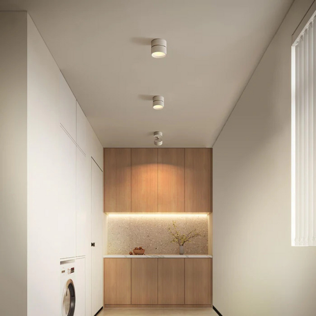 Verstellbare LED Deckenleuchte modern Aluminium warmweiß für Wohnzimmer | LumoFlex