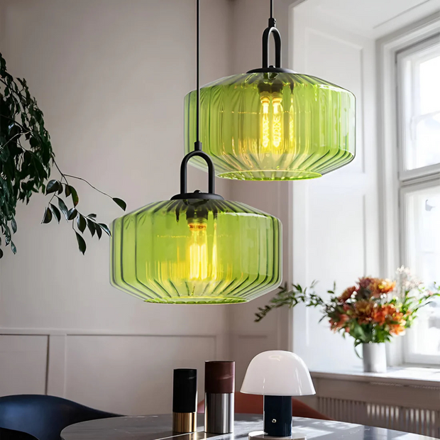 Retro Hängelampe aus Glas warmes Licht für Esszimmer Wohnzimmer Flur