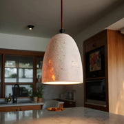 Travertin Pendelleuchte Retro Design aus Naturstein für Esszimmer Wohnzimmer Küche