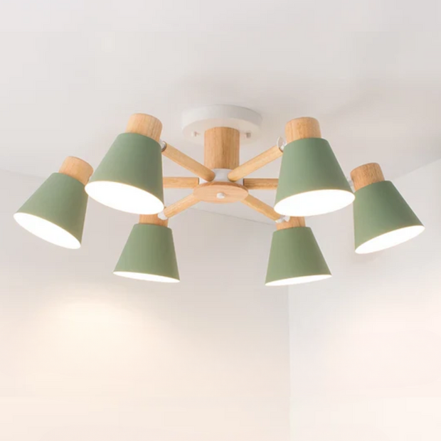 LED Deckenlampe Holz Design für Wohnzimmer und Schlafzimmer