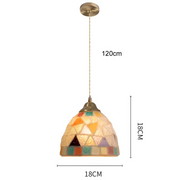 bunte retro hängeleuchte esstisch glas messing warmes licht