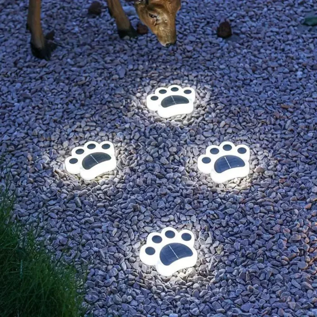 tierfreundliche solar außenlampe PfotenLicht für Garten Weg und Terrasse