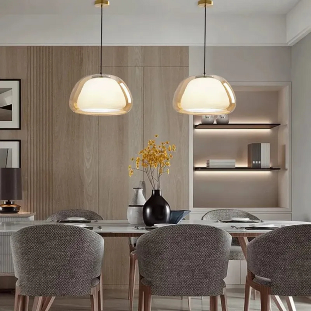 Moderne Milchglas Hängelampe für Wohnzimmer und Esstisch kaufen
