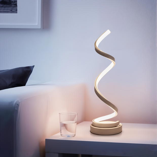 LichtSpirale LED Tischlampe dimmbar modern energiesparend für Wohnzimmer und Büro