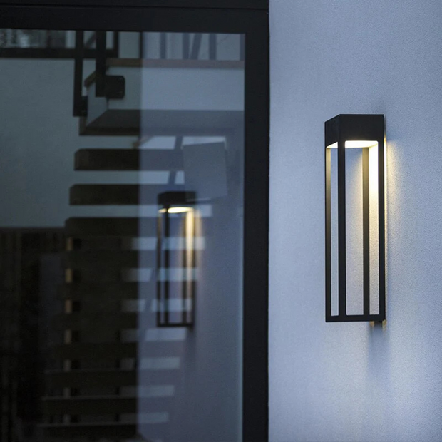 Solar Außenlampe LED schwarz modern wasserdicht für Garten und Terrasse