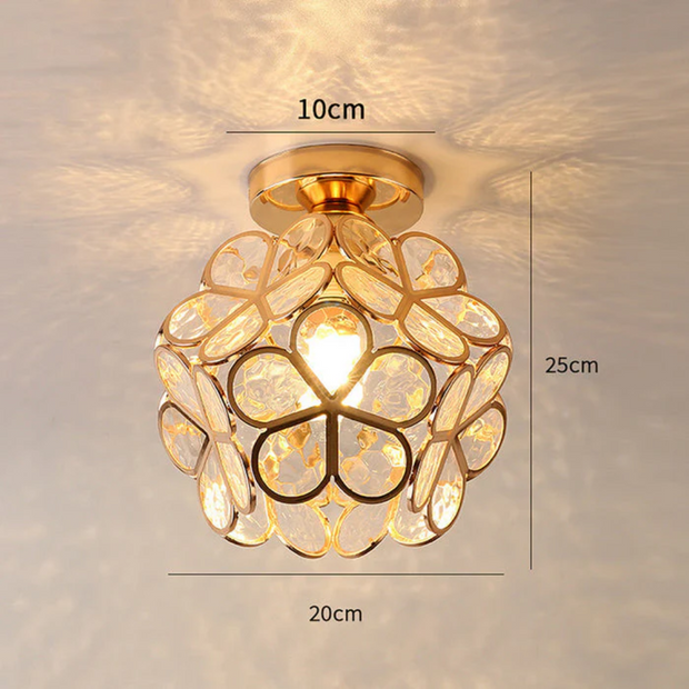 BlütenGlanz Deckenleuchte Glas Blume LED Deckenlampe Wohnzimmer Schlafzimmer Modern