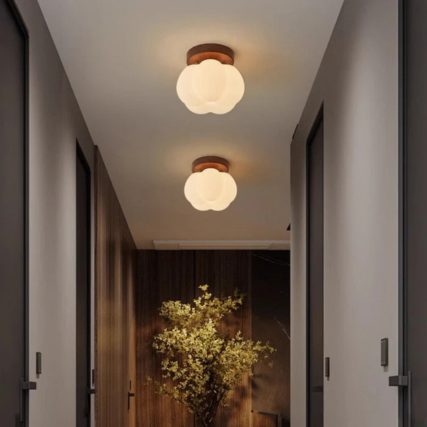 Holz Deckenlampe LED warmweiß Wohnzimmer Schlafzimmer elegant