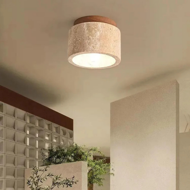 Deckenleuchte Holz Japanischer Wabi-Sabi Stil – Khaki – Retro Design Deckenlampen