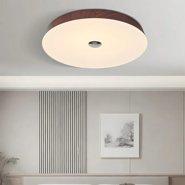 Moderne Deckenleuchte Holzoptik LED flach warmes Licht Wohnzimmer Schlafzimmer