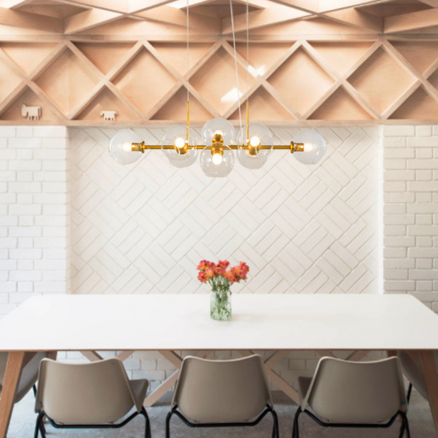 Pendelleuchte Esstisch Glas Gold Modern Design Hängelampe Wohnzimmer Esszimmer