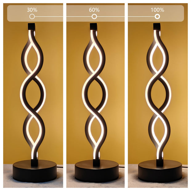LichtAlva dimmbare LED Tischlampe aus Aluminium mit USB und modernem Design
