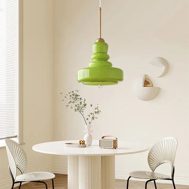 Vintage Hängelampe aus Glas Retro Deckenleuchte für Esszimmer Küche Flur