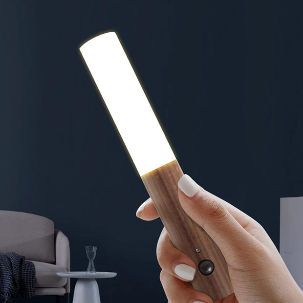 NachtGlanz Leuchte, LED, Warmweiß, Holz, USB-aufladbar Wandleuchten