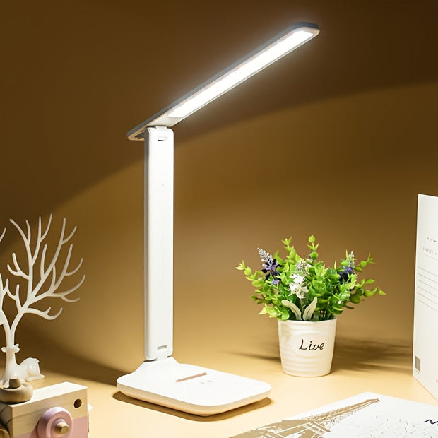LichtFlex LED Schreibtischlampe dimmbar mit USB und Augenschutz für Büro und Zuhause