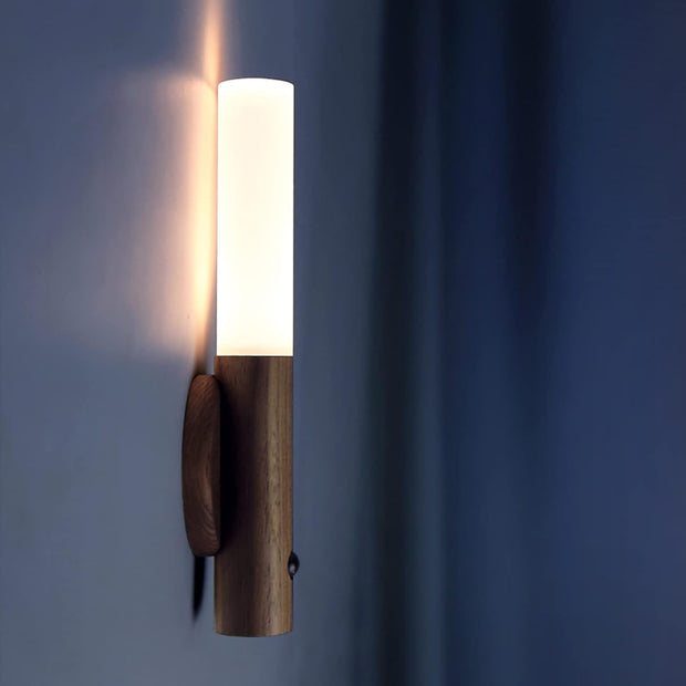 NachtGlanz Leuchte, LED, Warmweiß, Holz, USB-aufladbar Wandleuchten