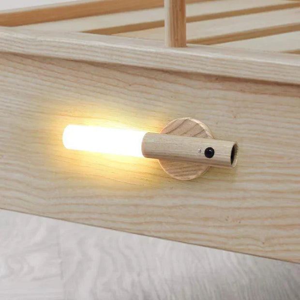 NachtGlanz Leuchte, LED, Warmweiß, Holz, USB-aufladbar Wandleuchten