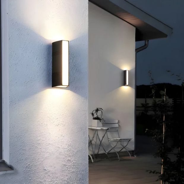 Moderne LED Außenwandleuchte Schwarz Wasserdicht IP65 für Garten Balkon oder Terrasse