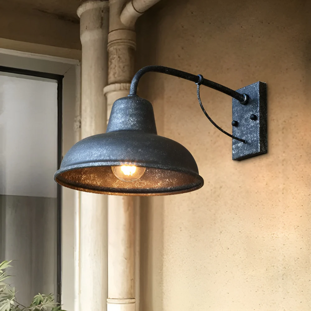 Industrielle Außenwandleuchte schwarz Vintage Look wetterfest Wandlampe Terrasse Garten