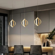 Goldene LED Hängelampe modern Designleuchte für Wohnzimmer und Esszimmer