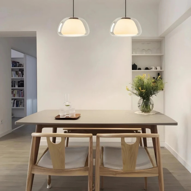 Moderne Milchglas Hängelampe für Wohnzimmer und Esstisch kaufen