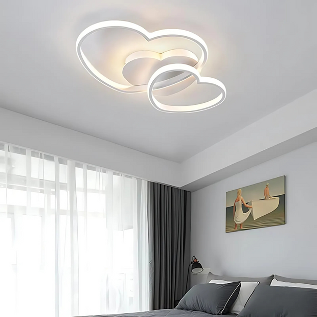 Herzförmige LED Deckenlampe Kinderzimmer 50cm warmweiß dimmbar