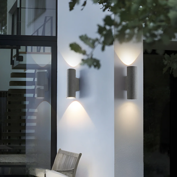Wetterfeste moderne Außenwandleuchte aus Zement für Garten und Terrasse kaufen