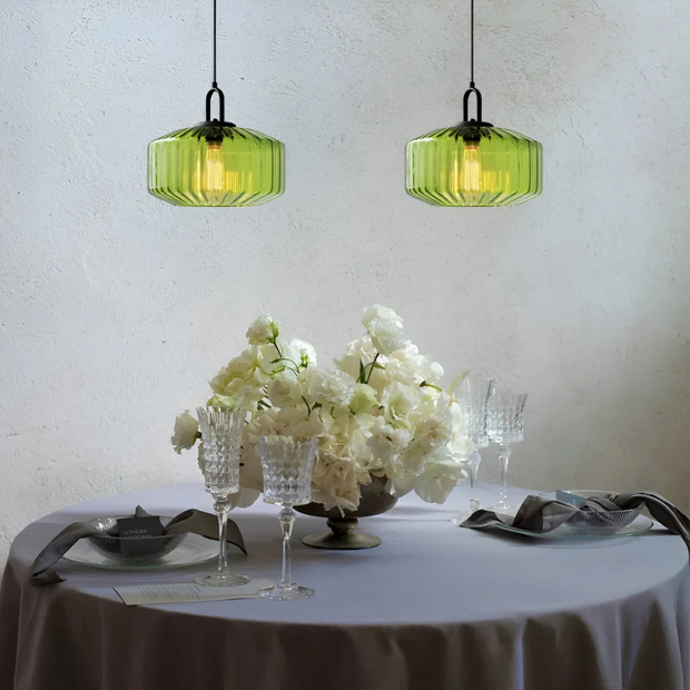 Retro Hängelampe aus Glas warmes Licht für Esszimmer Wohnzimmer Flur